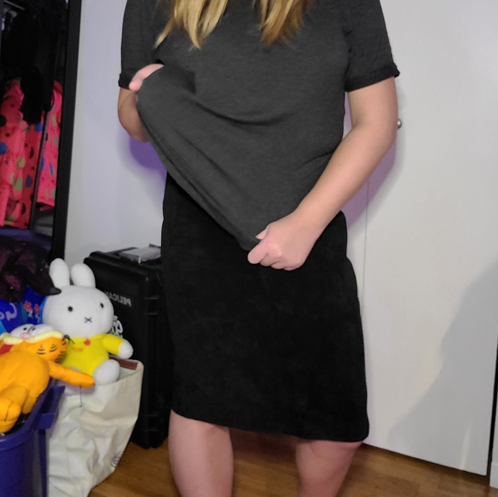 Midi black suede skirt by Danier Leather